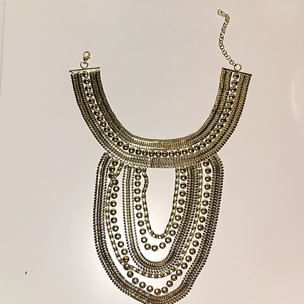 Anthropologie gold Egyptian Queen stament necklace